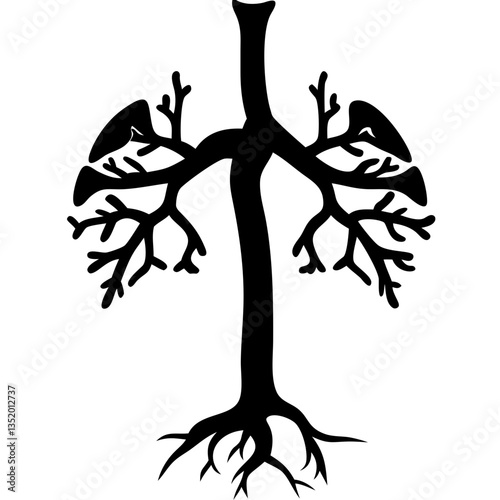 Anatomical Tree Symbolizing Lungs and Nature Vector Illustration for Health Concepts