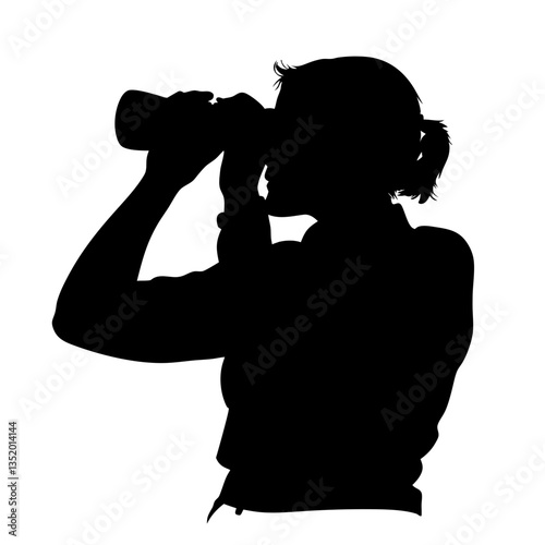 Woman Silhouette Using Camera Creative Vector Art for Graphic Design and Projects