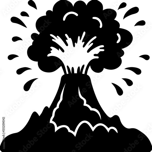 Exploding Volcano Illustration Perfect for Educational Materials and Creative Designs