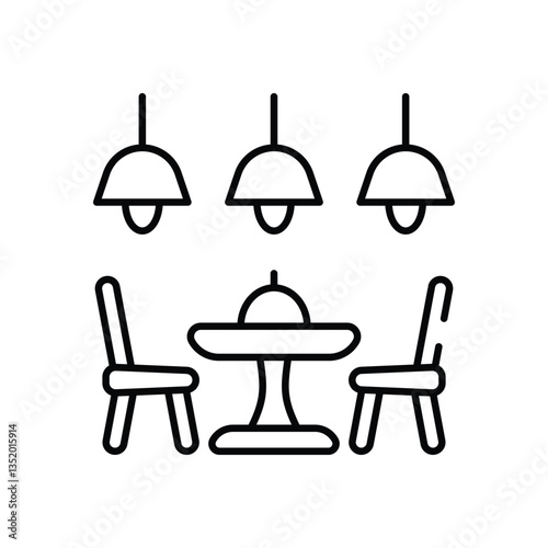 Dining table vector icon stock illustration