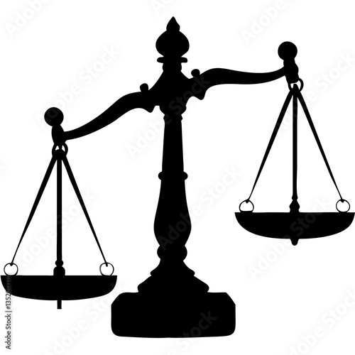 Silhouette Balance Scales Vector Symbol of Justice Ideal for Legal Art and Design