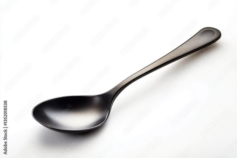 Black, sleek, smooth spoon. A simple, modern utensil Black, sleek, smooth spoon. A simple, modern utensil