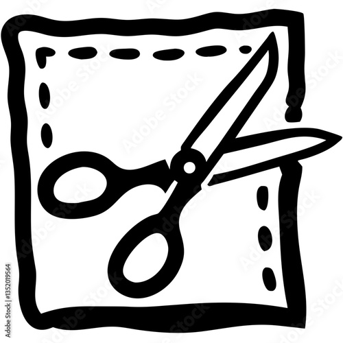 Scissors Cutting Dotted Line Vector for Craft and DIY Projects