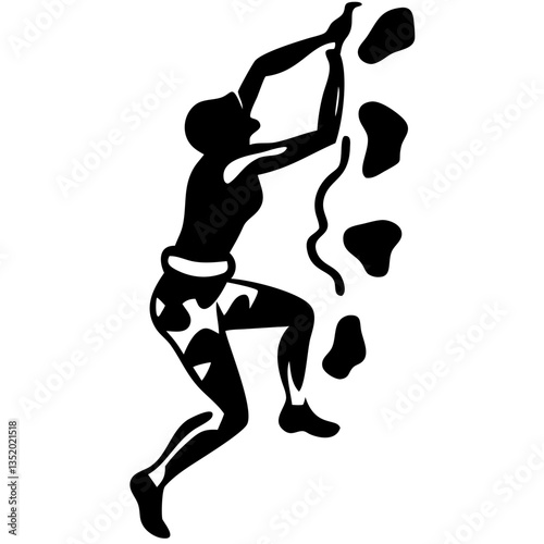 Rock Climbing Silhouette Vector Outdoor Adventure Fitness