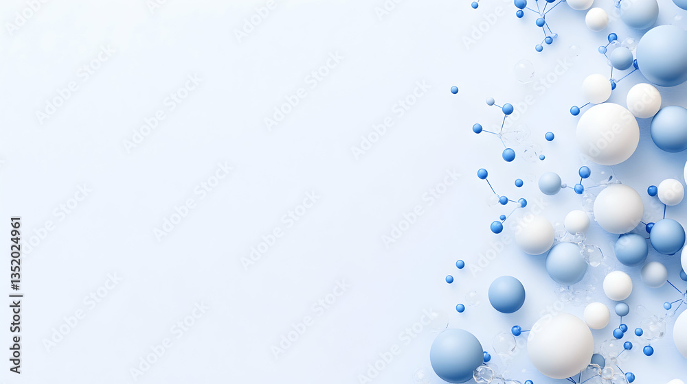 Abstract blue and white spheres network connection background, ideal for technology or science presentations Abstract blue and white spheres network connection background, ideal for technology or science presentations