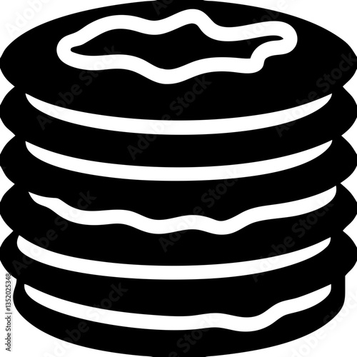 Stack of Pancakes Silhouette Vector Design for Culinary Decorations and Art Projects