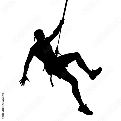 Rock Climber Silhouette Vector in Action for Adventure and Sports Designs
