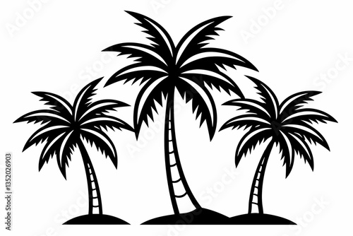 coloring page the palm tree vector