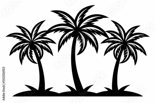coloring page the palm tree vector