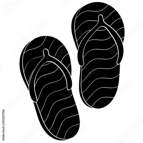 flip flop handrawn solid style illustration