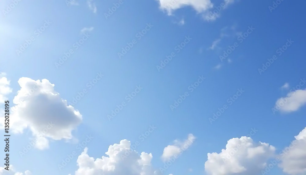 Captivating Blue Sky Panorama with Cumulus Clouds and Atmospheric Perspective Captivating Blue Sky Panorama with Cumulus Clouds and Atmospheric Perspective