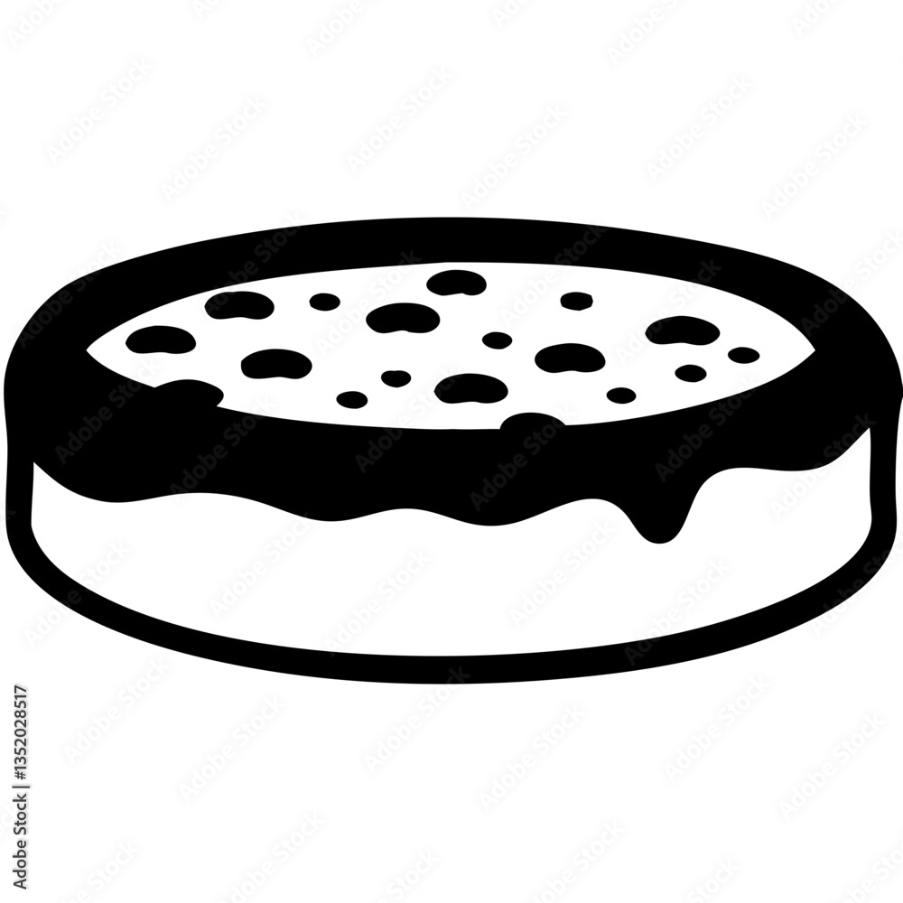 Vector Illustration of Chocolate Cake with Dripping Icing and Sprinkles for Coloring Books Vector Illustration of Chocolate Cake with Dripping Icing and Sprinkles for Coloring Books