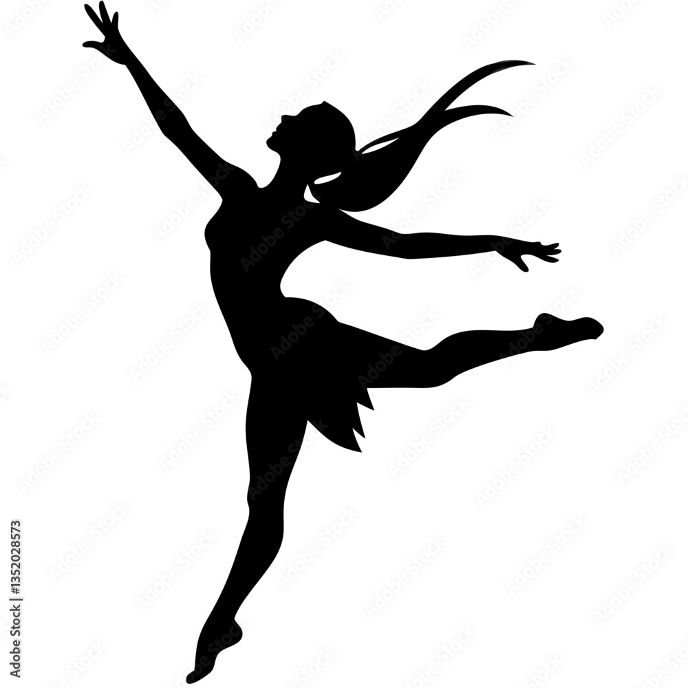 Graceful Ballet Dancer Silhouette Vector for Artistic Designs and Creative Projects Graceful Ballet Dancer Silhouette Vector for Artistic Designs and Creative Projects