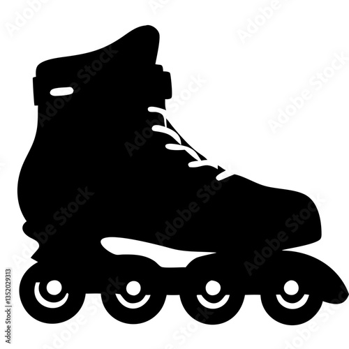 Inline Roller Skates Silhouette Vector for Design and Illustration Use