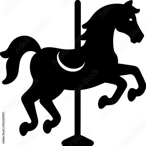 Carousel Horse Silhouette Vector for Craft and Design Projects