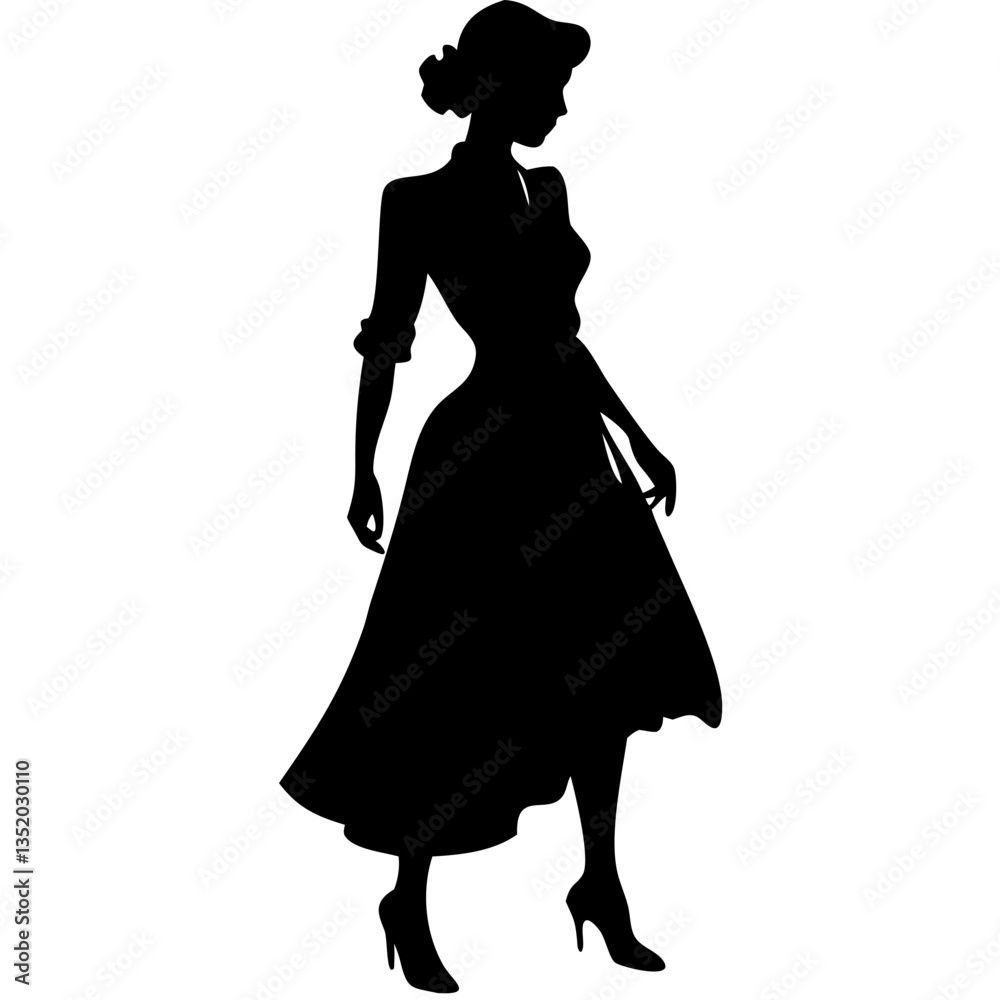 Elegant Woman Silhouette Vector Art for Fashion Illustration and Design Elegant Woman Silhouette Vector Art for Fashion Illustration and Design