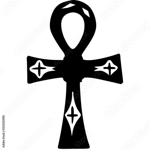 Ancient Egyptian Ankh Cross Symbol for Graphic Design and Tattoo Art