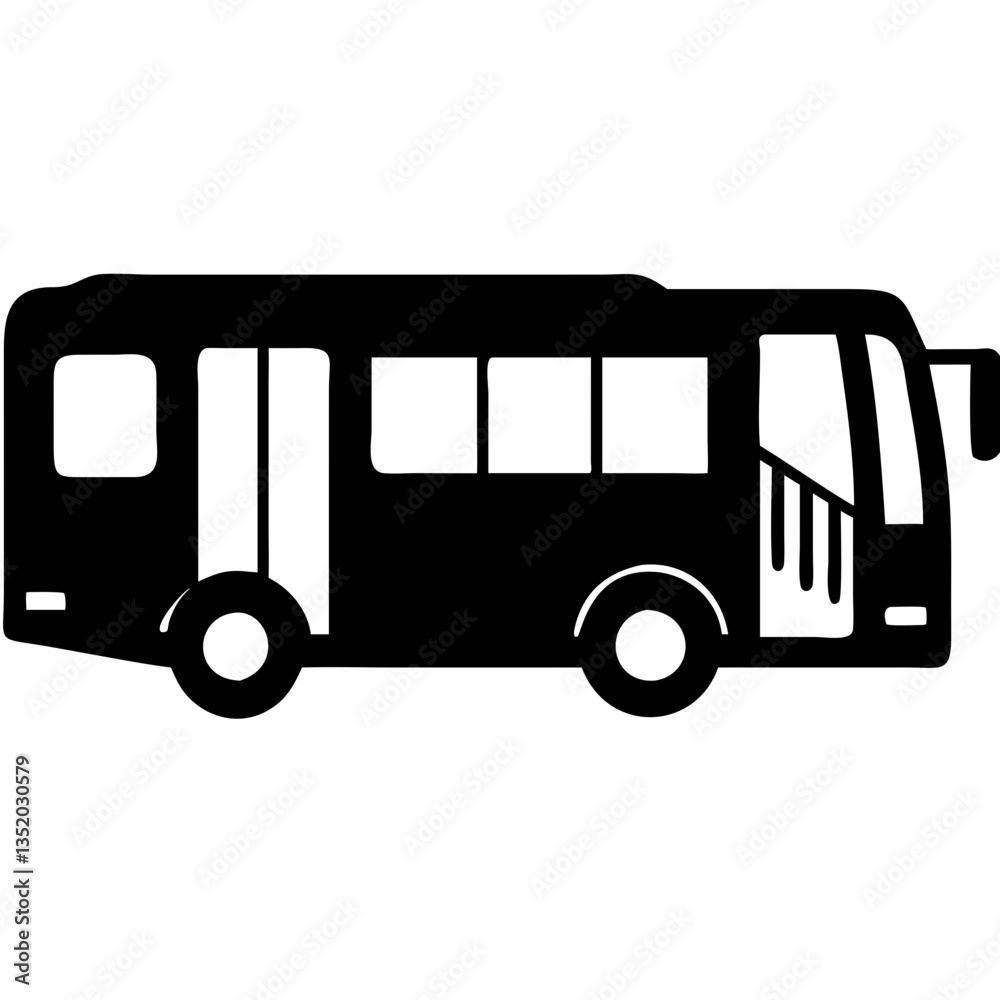 Bus Vector Silhouette Illustration for Transport Design Projects and Educational Materials Bus Vector Silhouette Illustration for Transport Design Projects and Educational Materials