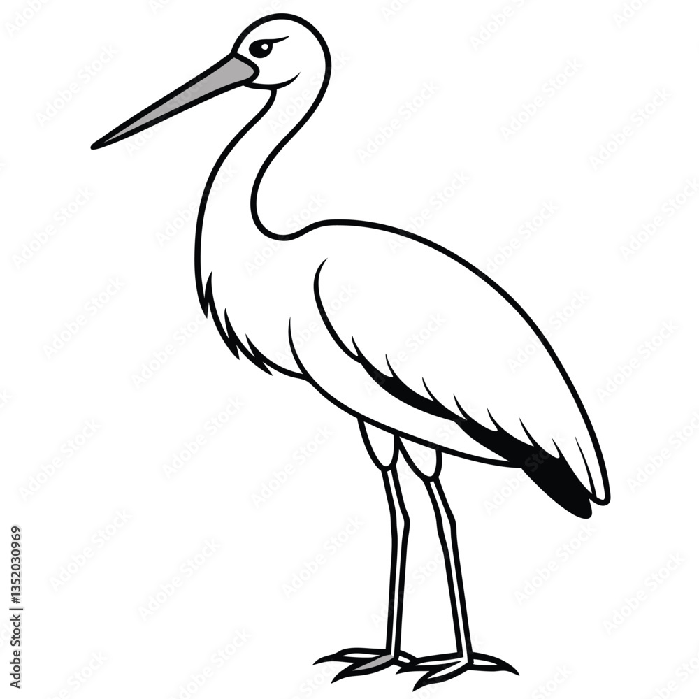 Naklejka premium Stork isolated on white background