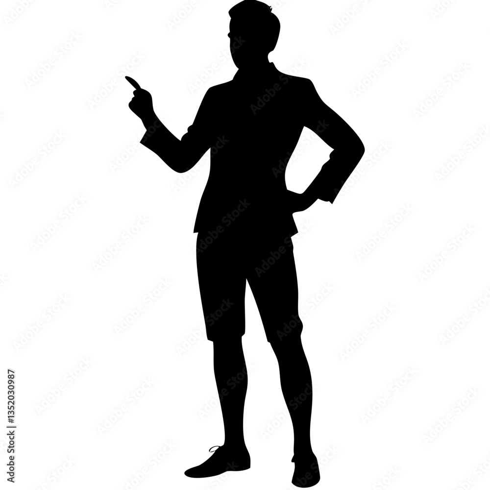 Silhouette of Businessman in Confident Pose for Branding and Design Projects Silhouette of Businessman in Confident Pose for Branding and Design Projects