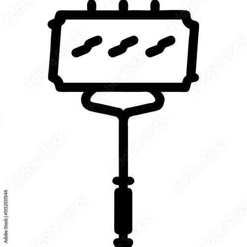Broom Vector Simple Black Outline for Cleaning Services and Applications