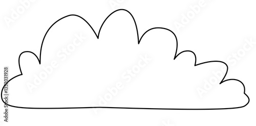 Black and White Line Art Stratus Cloud Illustration Drawing Outline Sketch Minimalist Ink Design