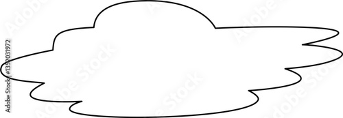 Black Line Art Flat White Fill Stratus Cloud Illustration, Stratus Cloud Drawing, Stratus Cloud Clipart
