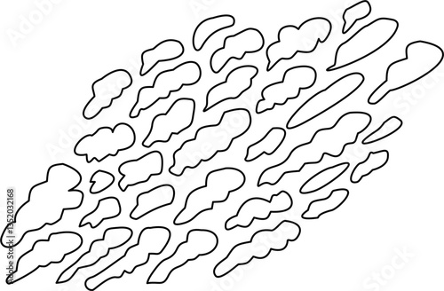 Black and White Line Art Stratus Cloud Illustration Drawing Outline Sketch Minimalist Ink Design