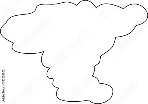 Black Line Art White Shadow Stratus Cloud Illustration Minimalist Cloud Drawing Clipart