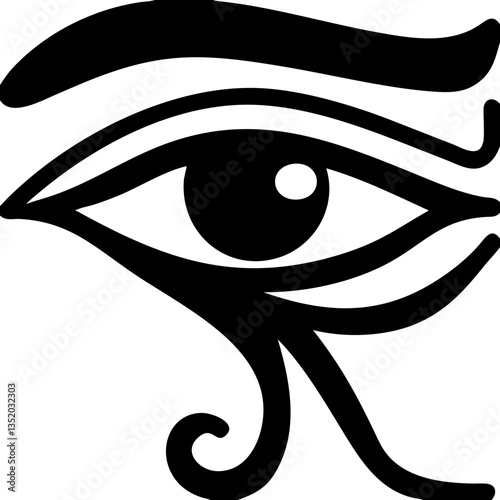 Ancient Egyptian Eye of Horus Symbol Vector for Art and Tattoo Design