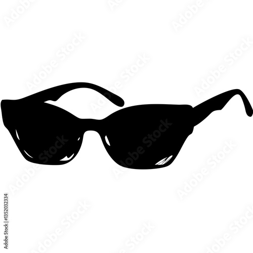 Black Sunglasses Vector Silhouette for Fashion Design Projects