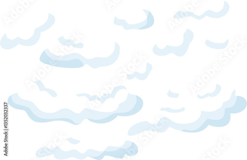 Black Line Art White Shadow Stratus Cloud Illustration Minimalist Cloud Drawing Clipart