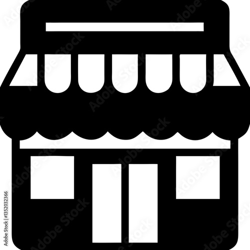 Black Silhouette Shop Front for Retail Merchandise and Small Business Design