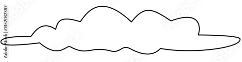 Black and White Line Art Stratus Cloud Illustration Drawing Outline Sketch Minimalist Ink Design