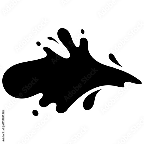 water splash flat side splash handrawn solid style illustration
