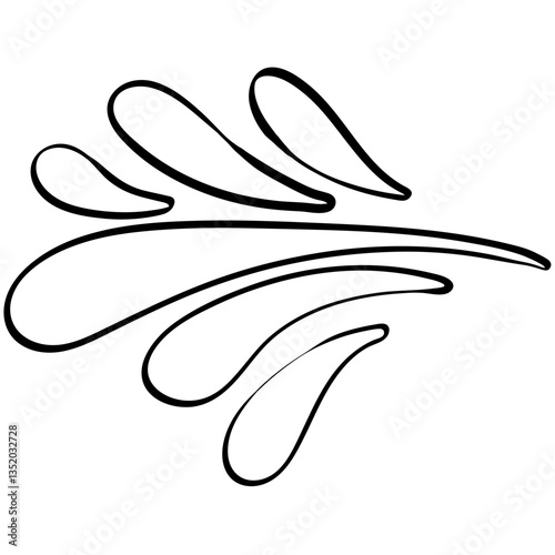water splash layered spray curve handrawn outline style illustration