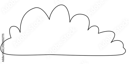 Black and White Line Art Stratus Cloud Illustration Drawing Outline Sketch Minimalist Ink Design