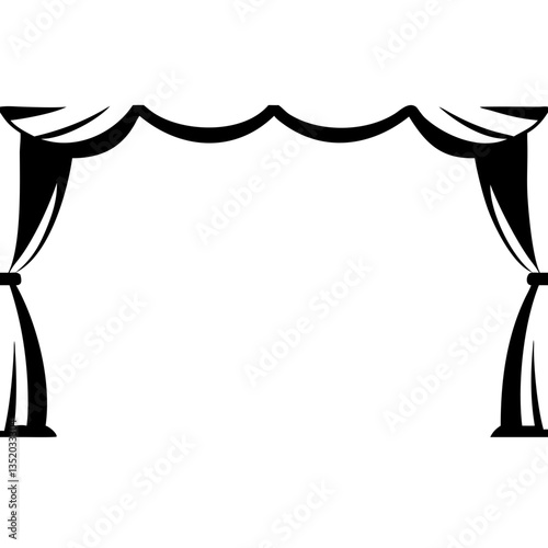 Elegant Theater Curtain Silhouette Vector for Event Invitations and Graphic Design