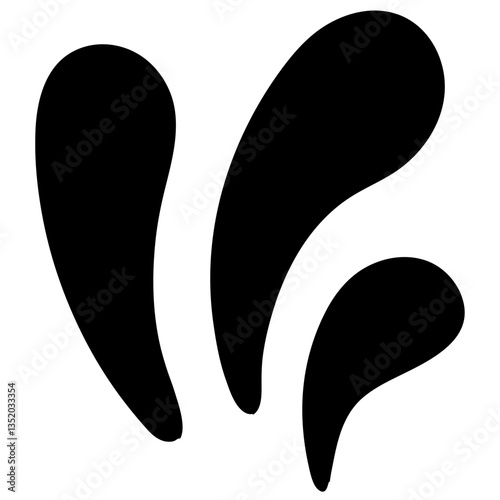water splash three tall drops handrawn solid style illustration