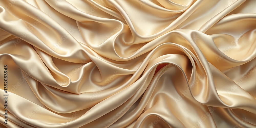 Obraz premium Soft beige silk wave pattern creating a sense of opulence and refinement in any setting