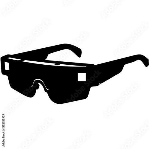 Futuristic Smart Glasses Silhouette Vector for Technology Concepts and Designs