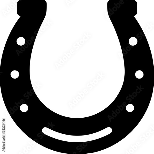 Black Horseshoe Symbol for Good Luck Vector Illustration for Craft and Design Projects