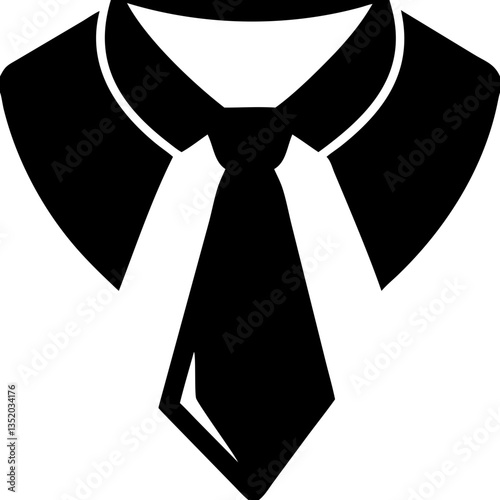 Vector Illustration of Formal Suit and Tie Silhouette for Business Branding and Design
