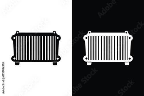 Minimalist Car Radiator Silhouette Icon Scalable Vector File.
