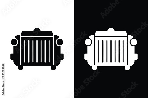 Car Radiator Silhouette Vector Icon High-Quality Black & White Design.