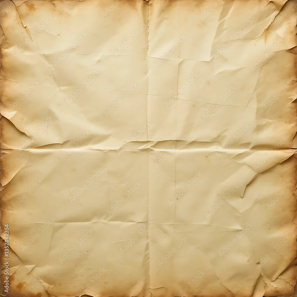 Old Folded Paper with Burnt Edges Old Folded Paper with Burnt Edges