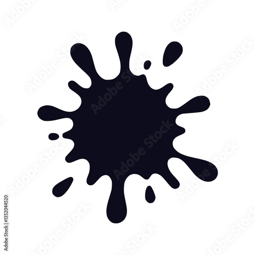 Silhouette icon of a paint splash, representing creativity and artistic expression