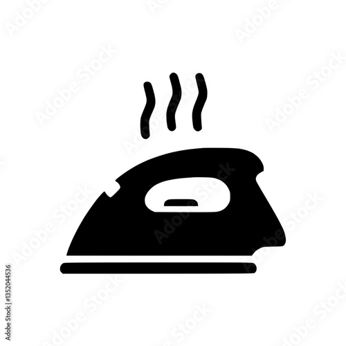 Silhouette icon of an iron, symbolizing ironing and household chores