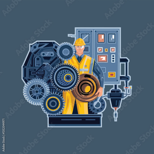 vector icons for robots, artificial intelligence, and the assistance provide in work and security 
