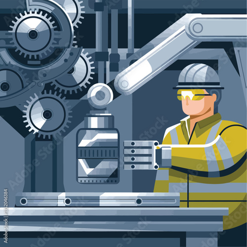 vector icons for robots, artificial intelligence, and the assistance provide in work and security 
